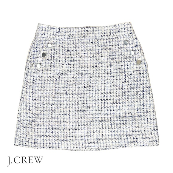 J.Crew‎ | Women 8 | Plaid Tweed Career Professional A-Line Mini Skirt w/ Pockets - Picture 1 of 9
